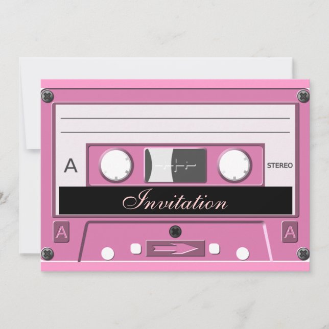 Rosa Kassette_ Einladung (Vorderseite)