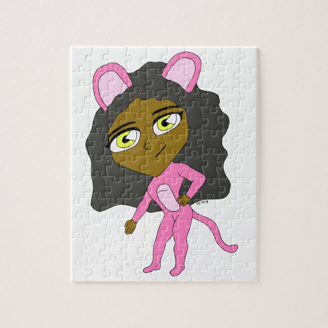 rosa Katamädchen     Puzzle (Vertikal)