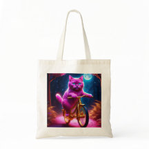 Rosa Katze auf einem Landschaftlichen goldenen Rad