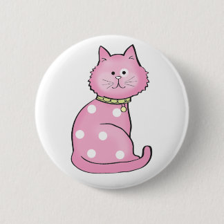 rosa Katze Button