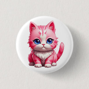 Rosa Katze Button