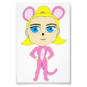 Rosa Katze Fotodruck