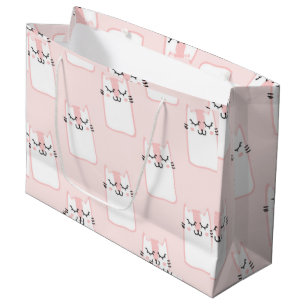 Rosa Katze Große Geschenktüte