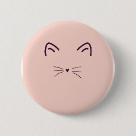 Rosa Katze ~ Knopf Button