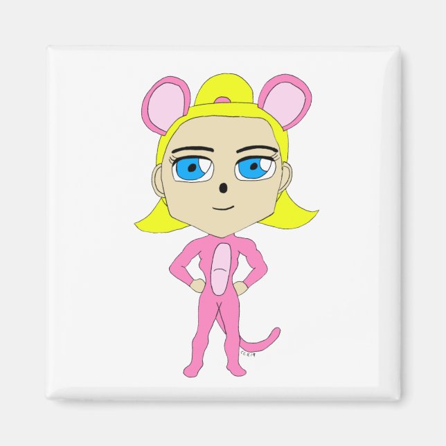 Rosa Katze Magnet (Vorne)