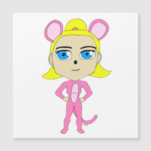Rosa Katze Magnetkarte