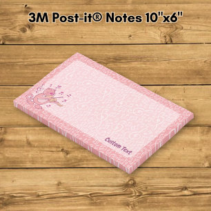 Rosa Katze mit Geigen-Post-it-Notizen Post-it Klebezettel