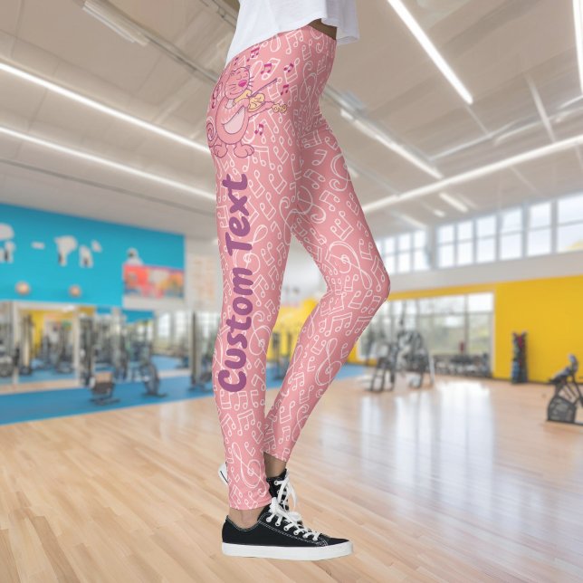 Rosa Katze mit Violine Leggings (Von Creator hochgeladen)