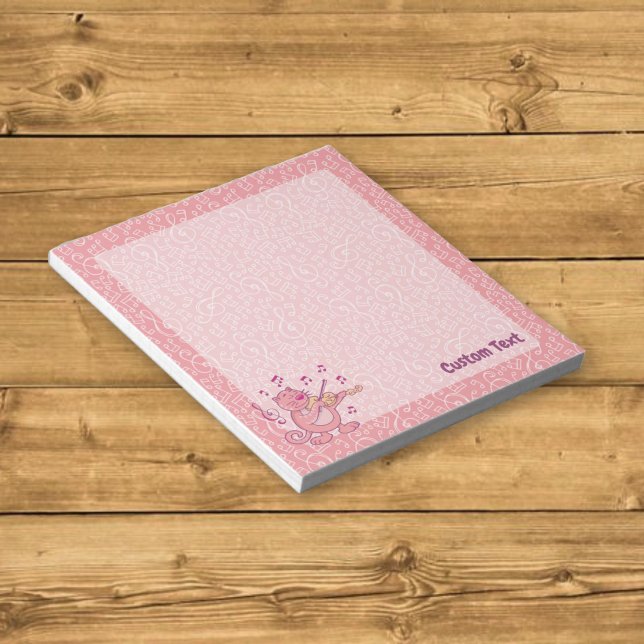 Rosa Katze mit Violine Notepad Notizblock (Von Creator hochgeladen)