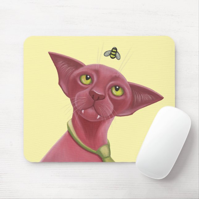 Rosa Katze Mousepad (Mit Mouse)