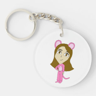 Rosa Katze Schlüsselanhänger