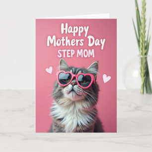 Rosa Katze Stiefmutter Muttertagskarte Karte