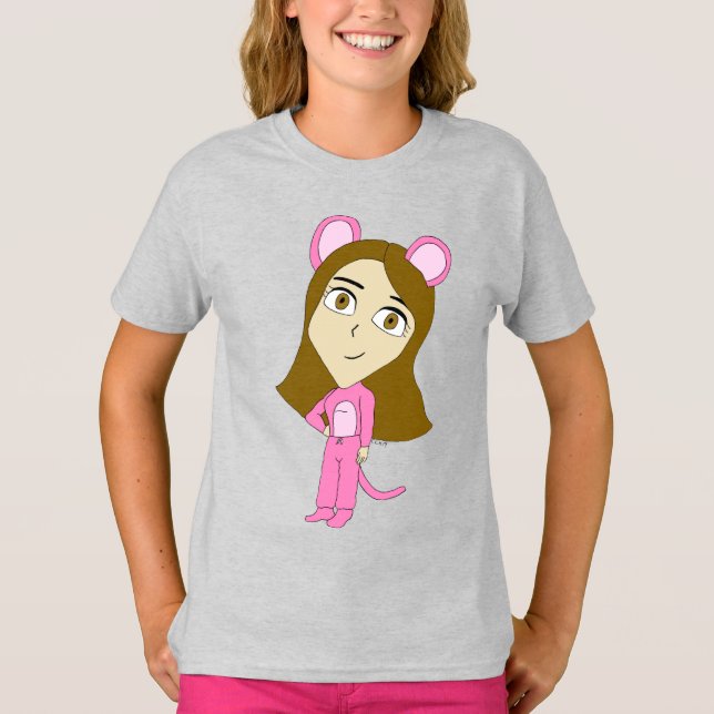 Rosa Katze T-Shirt (Vorderseite)