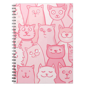 Rosa Katzen, Adorable Nahtlose Muster. Notizblock