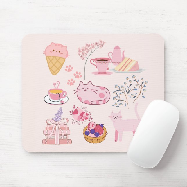 Rosa Katzen Frische Mousepad (Mit Mouse)