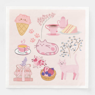 Rosa Katzen Frische Serviette