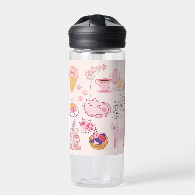 Rosa Katzen Frische Trinkflasche (Vorderseite)