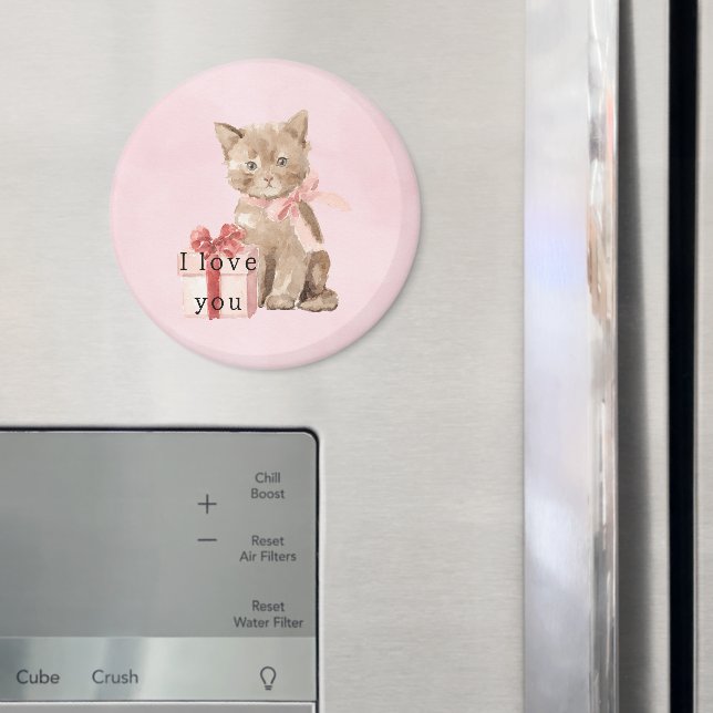 Rosa Katzen Geschenk Liebe Magnet (In Situ (Kühlschrank))
