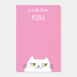 Rosa Katzen Haftnotizen Benutzerdefinierter Name S Post-it Klebezettel