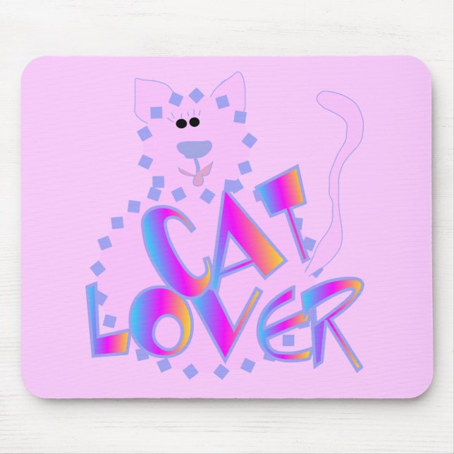 Rosa Katzen-Liebhaber-T-Shirts und Geschenke Mousepad (Vorne)