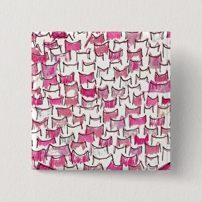 Rosa Katzen-Ohr-Knopf Button (Vorderseite)
