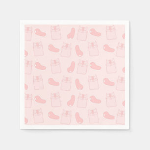 Rosa Katzen und Jellybeeren Muster Serviette