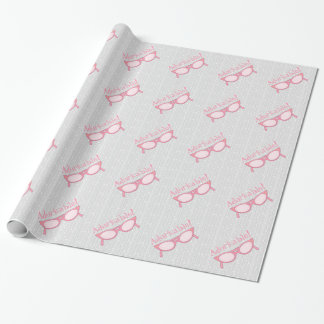 Rosa Katzenaugenbrille - Personalisieren Sie sie Geschenkpapier