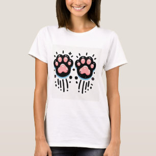 🐾 Rosa Katzendruck T-Shirt Süßes Haustierliebhabe