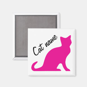 Rosa Katzenmagnete mit individuelle Name für die S Magnet