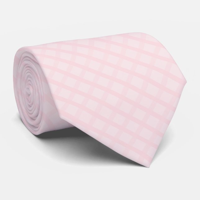 Rosa Kaugummi- und Lavendel-Schamrot-Gingham-Muste Krawatte (Gerollt)