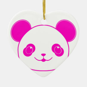 Rosa Kawaii-Panda-Bär Keramik Ornament