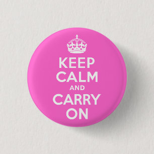 Rosa Keep Calm and Carry On Button