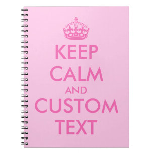 Rosa Keep Calm Notizbuch Personalisierter Text Notizblock