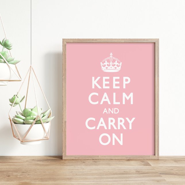 Rosa Keep Calm und Mach Weiter Poster (Von Creator hochgeladen)