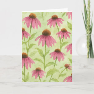 Rosa Kegelblumen-Aquarell-Blumen Blanko Karte
