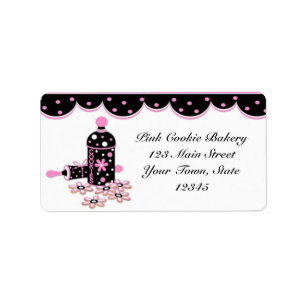 Rosa Kekse, Bäckerei-Etikett Adressaufkleber