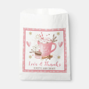 Rosa Kekse und Kakao Babyparty Geschenktütchen