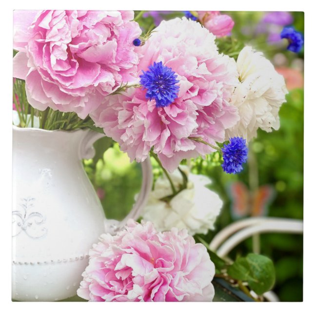 Rosa Keramik Fliese (Vorderseite)