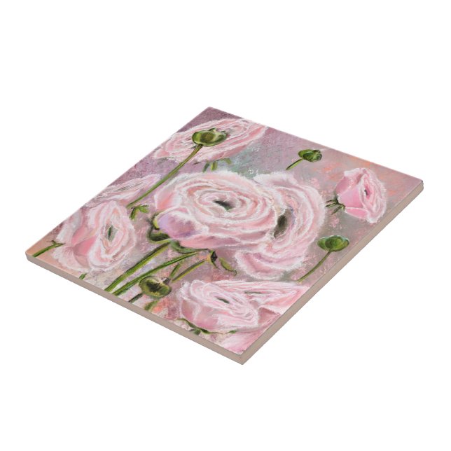 Rosa Keramik Tile - Malerei Fliese (Seite)