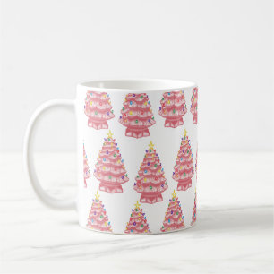 Rosa Keramik-Weihnachtsbaum-Kaffeetasse Kaffeetasse