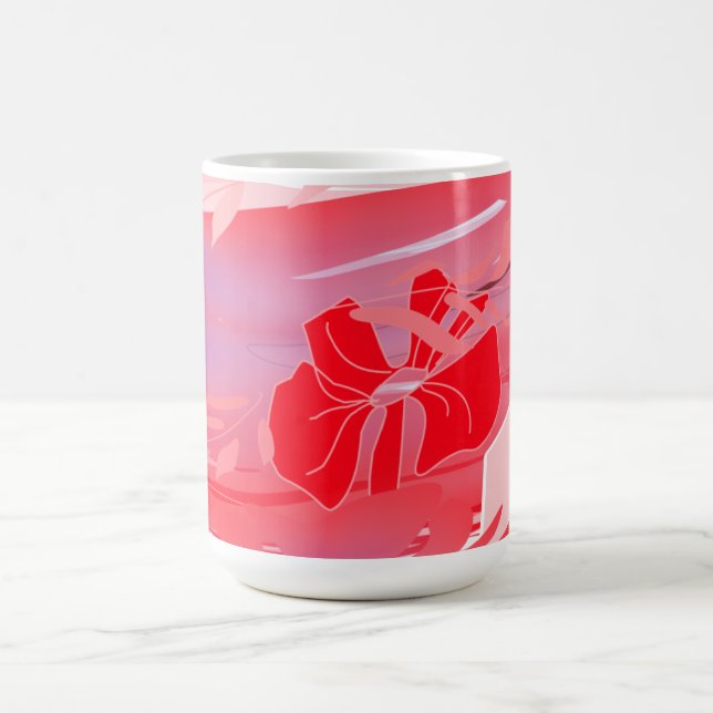 Rosa Keramikblumen-Tasse Kaffeetasse (Mittel)