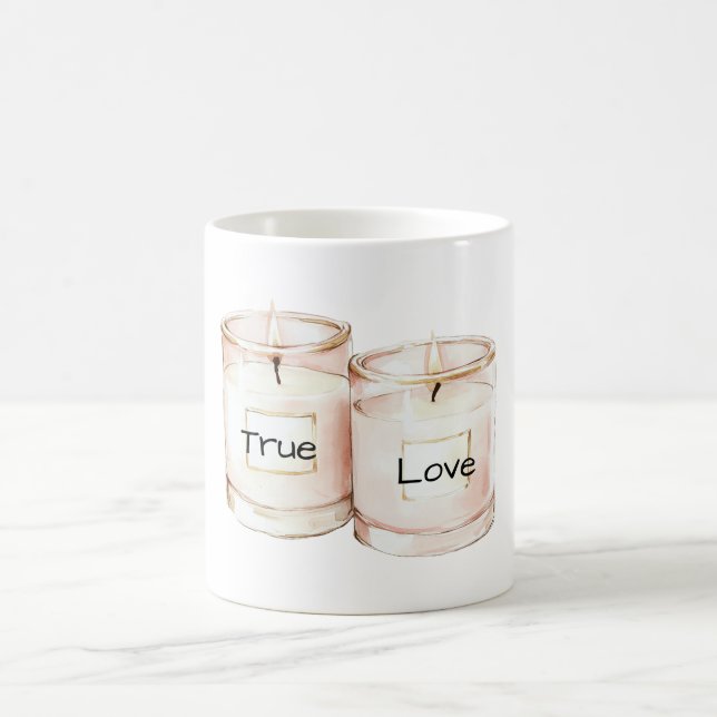 Rosa Kerzen Wahre Liebe Kaffeetasse (Mittel)