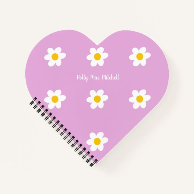 Rosa Ketten-Herzförmiges Notizbuch (Vorderseite)