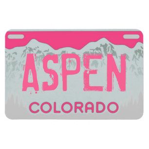 Rosa Kfz-Kennzeichenmagnet Aspen Colorado Magnet