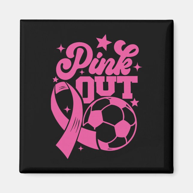 Rosa Kick For A Cure Fußball Brustkrebs Pink Magnet (Vorne)