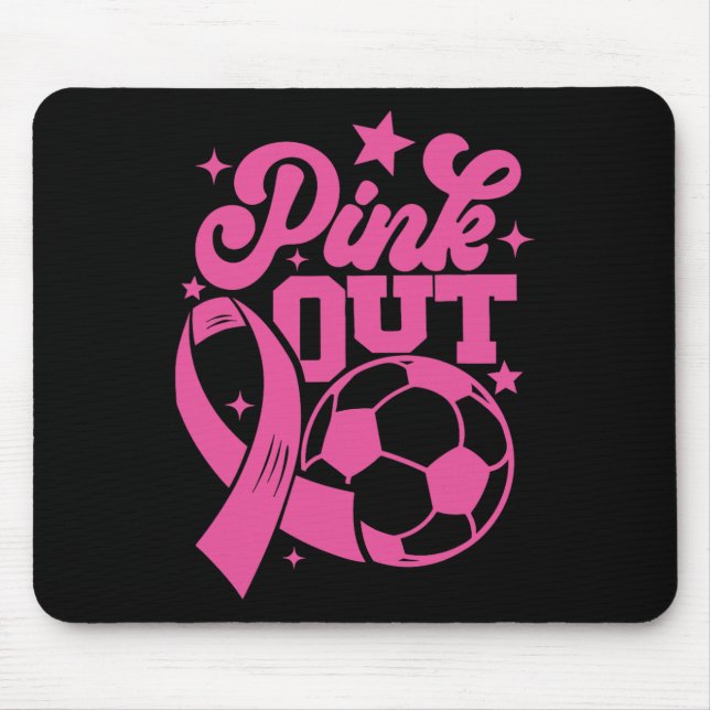 Rosa Kick For A Cure Fußball Brustkrebs Pink Mousepad (Vorne)