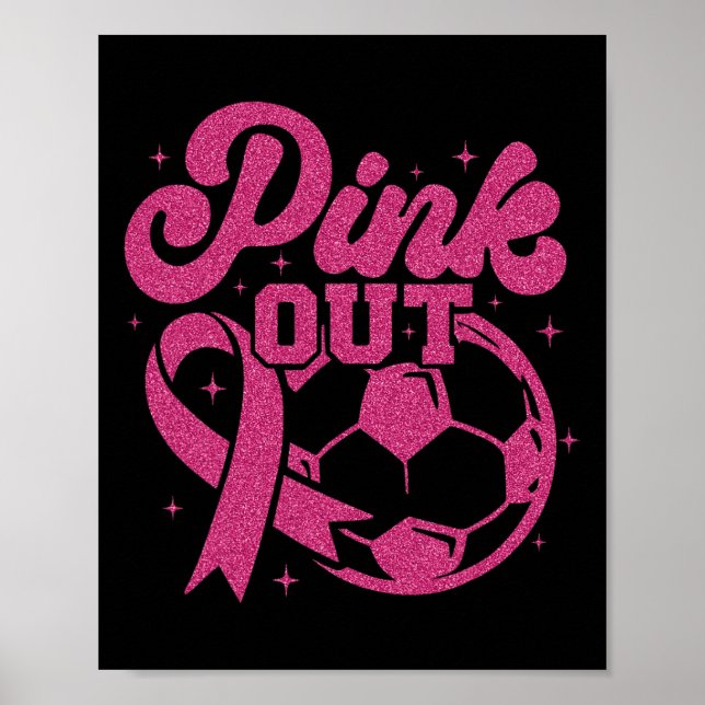 Rosa Kick For A Cure Fußball Brustkrebs Pink Poster (Vorne)