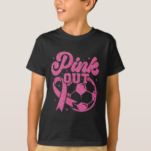 Rosa Kick For A Cure Fußball Brustkrebs Pink T-Shirt