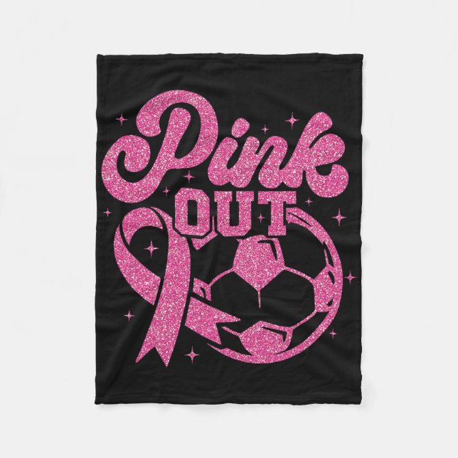 Rosa Kick For A Cure Fußball Brustkrebs Rosa Fleecedecke (Vorderseite)