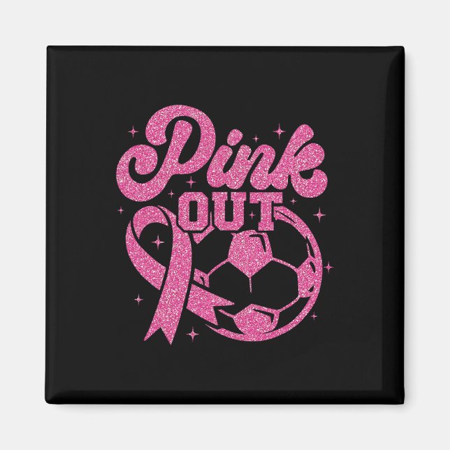 Rosa Kick For A Cure Fußball Brustkrebs Rosa Magnet (Vorne)